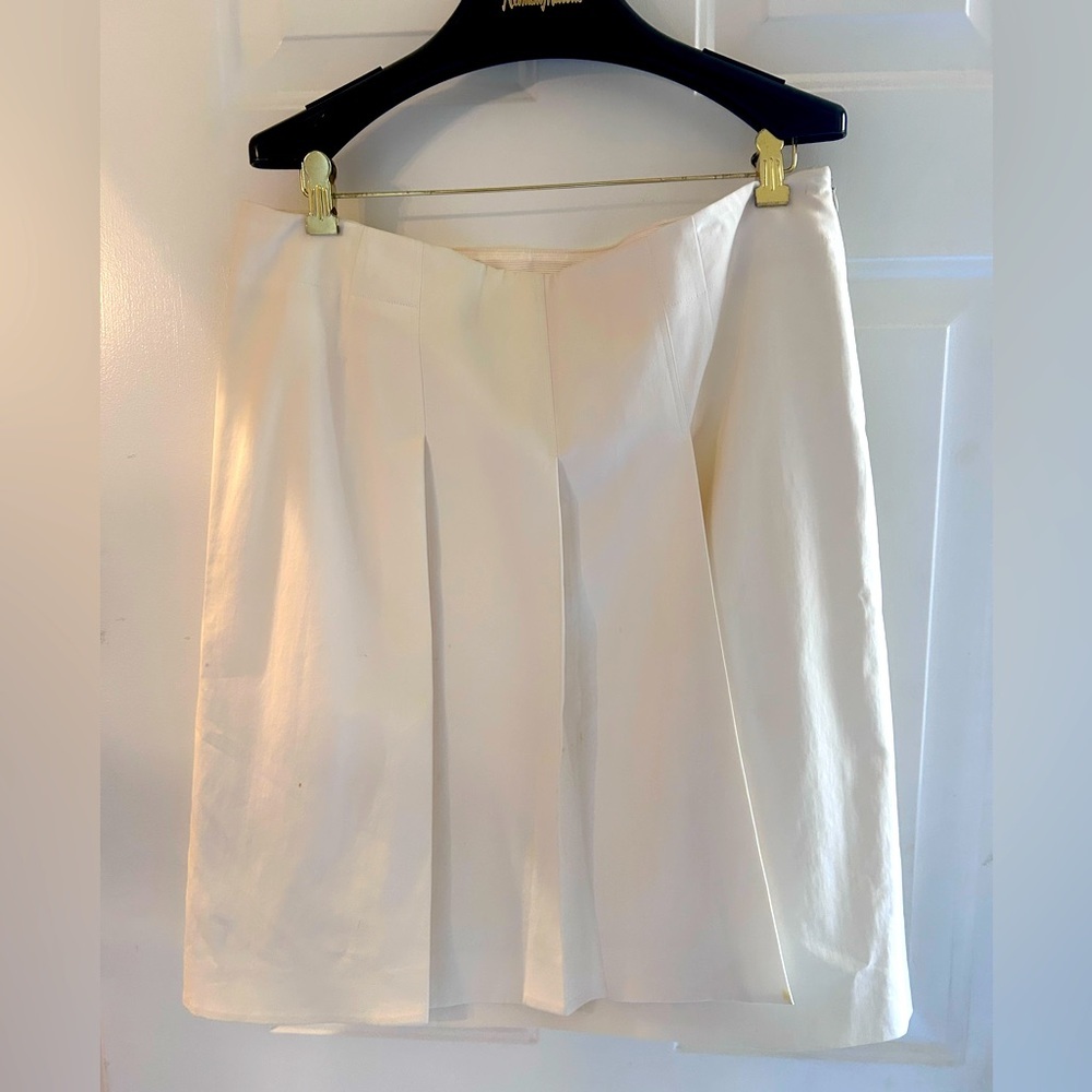 Giorgio Armani silk wrap pleated ivory skirt